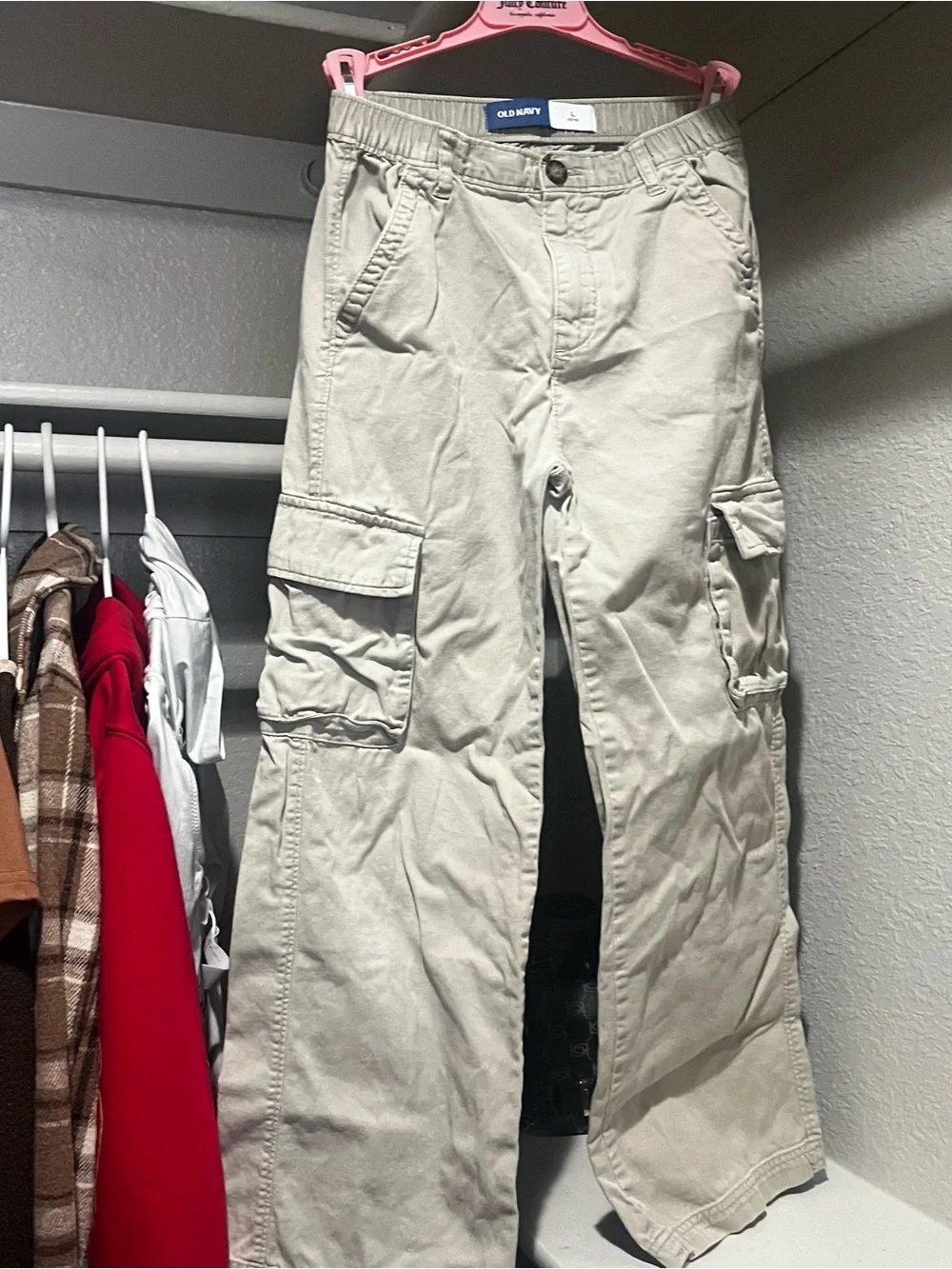 Old Navy Beige Cargo Pants with Multiple Pockets
